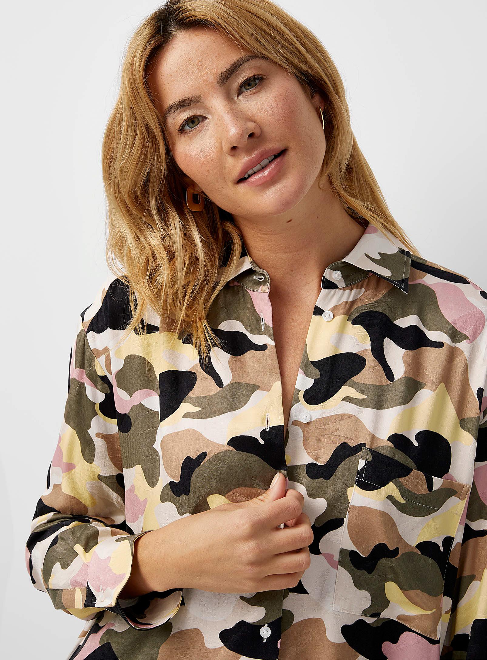HUGO Elodina Pastel Camo Shirt in 