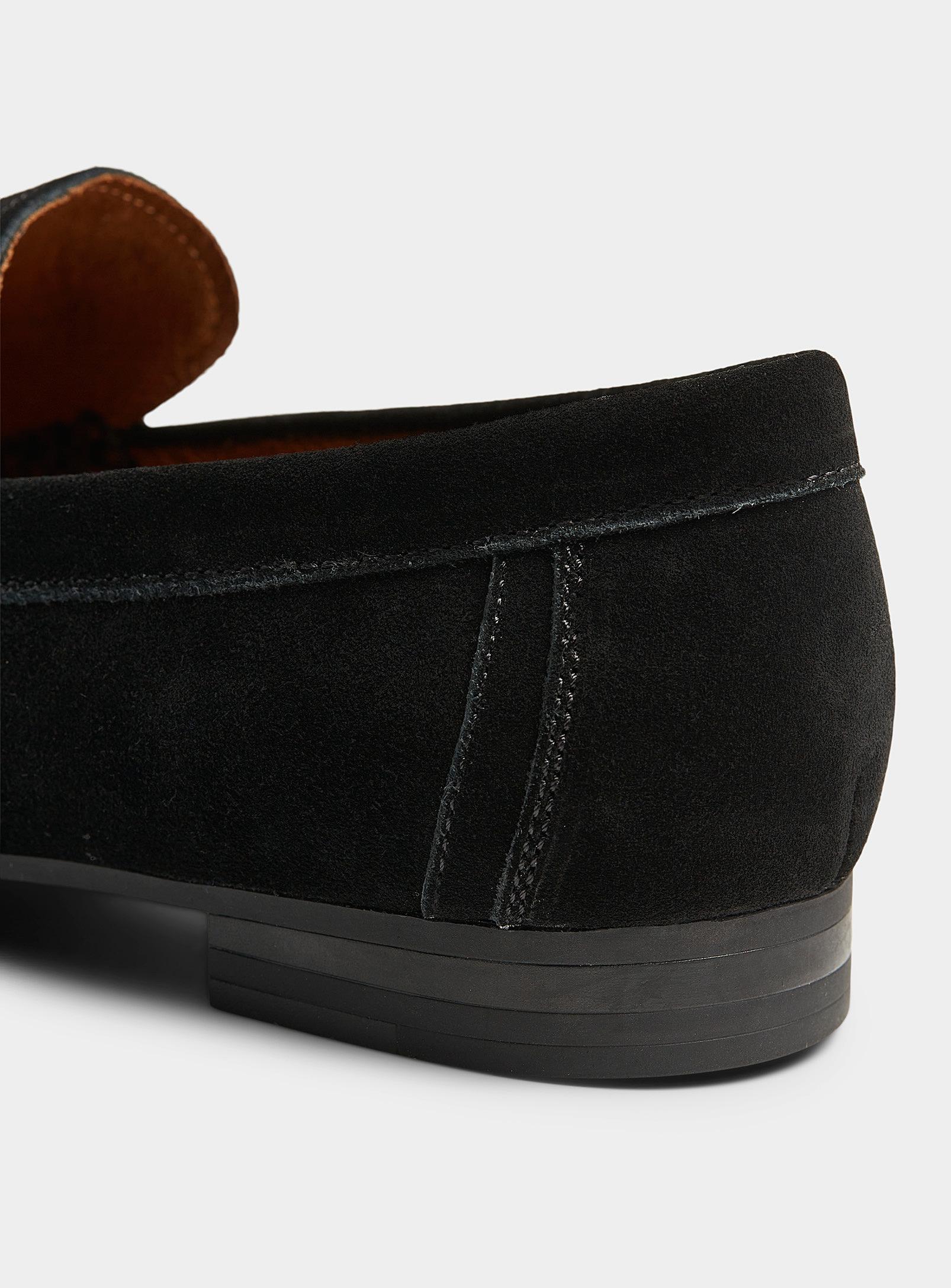steve madden black suede loafers