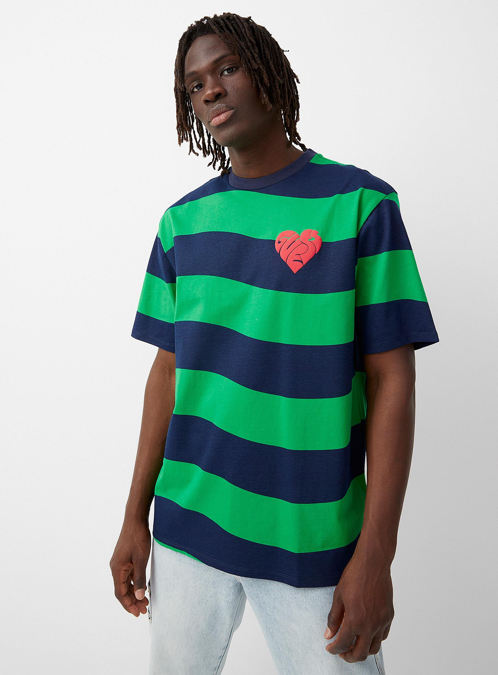 Guess Amore Balvin Striped T in Green for Men | Lyst