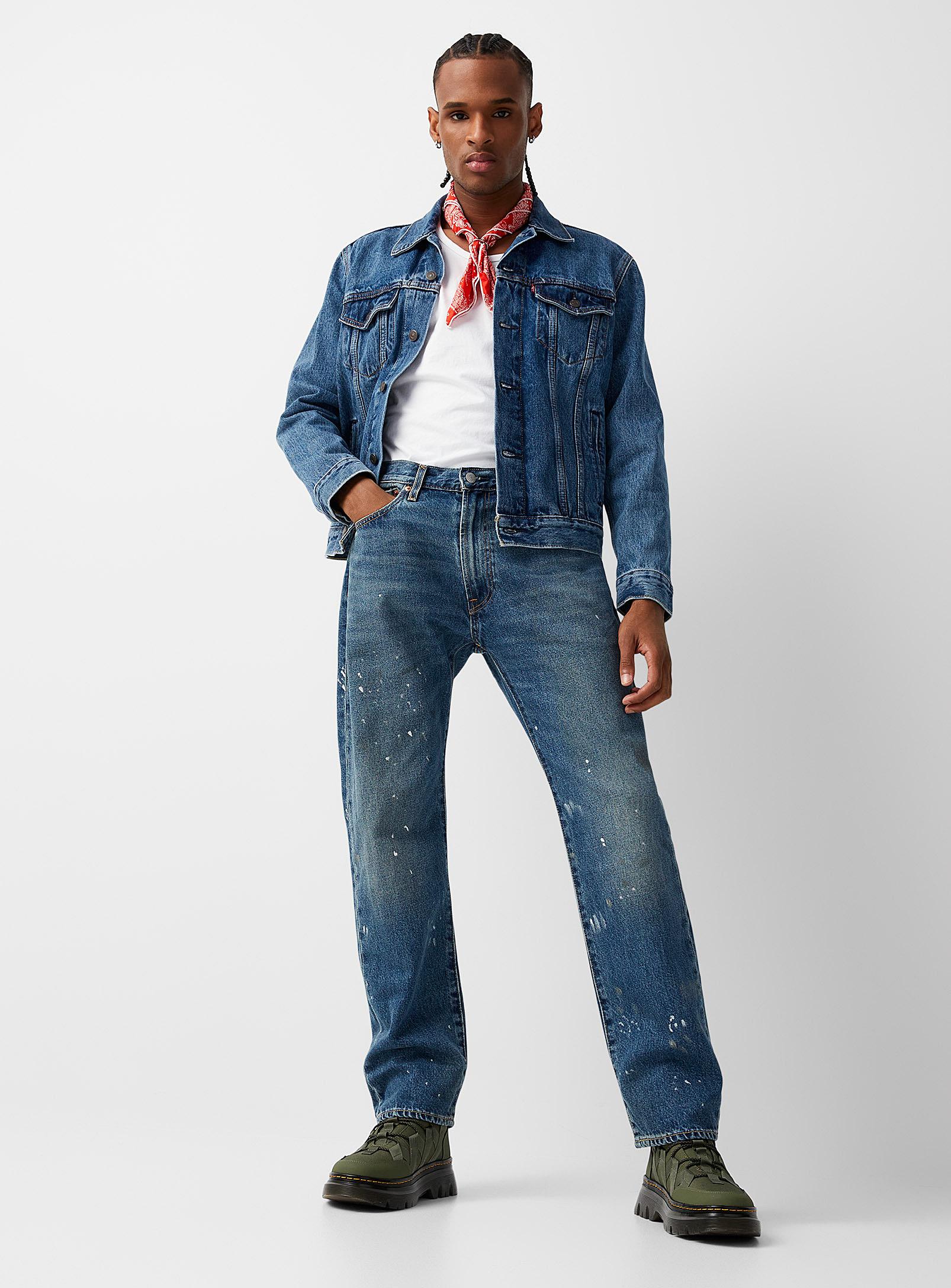 Levi's Paint Splatter Z 551 Jean Straight Fit in Blue for Men | Lyst