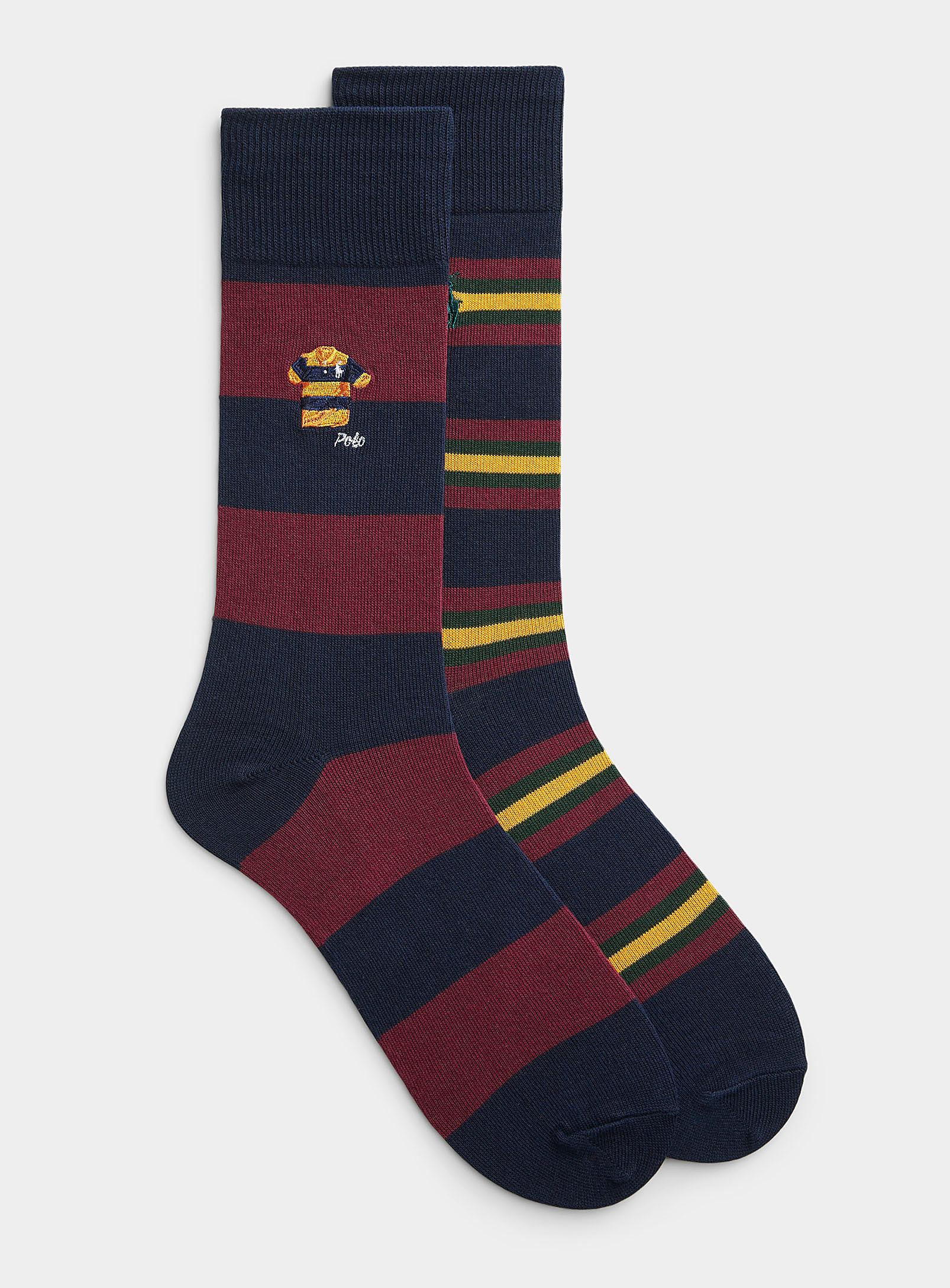 Rugby Stripe Red Sock