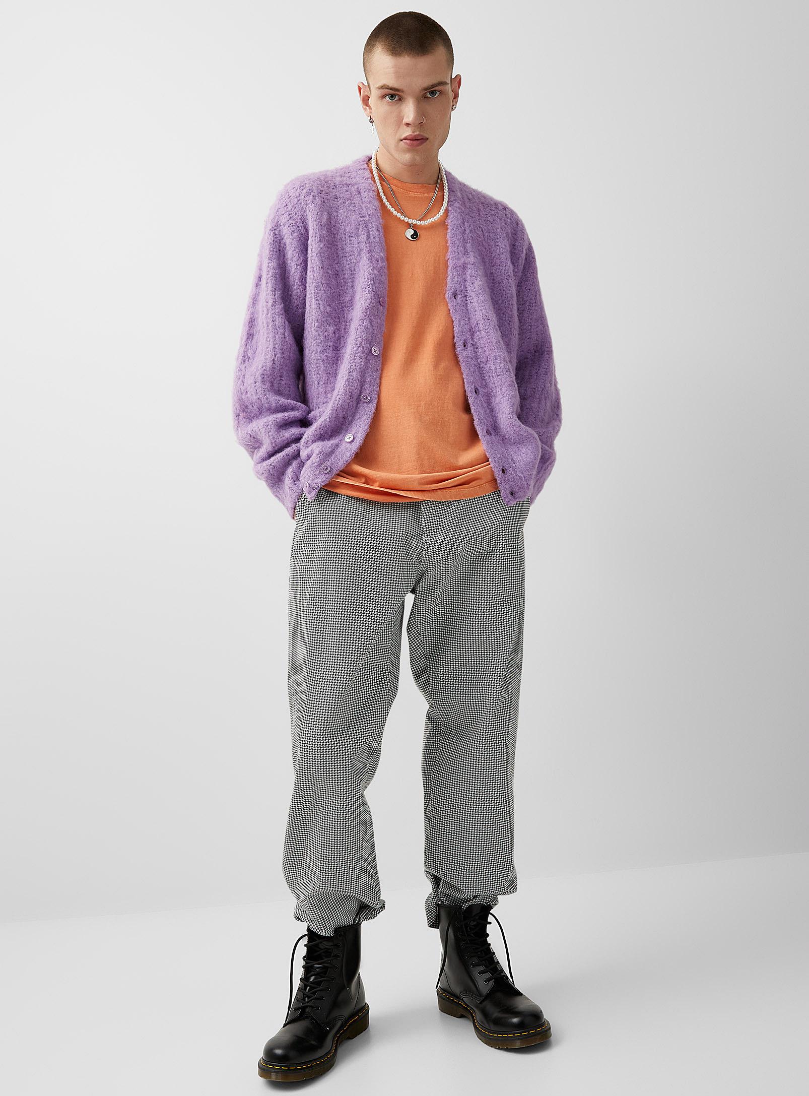 Obey Wool Lilac Fuzzy Cardigan in 