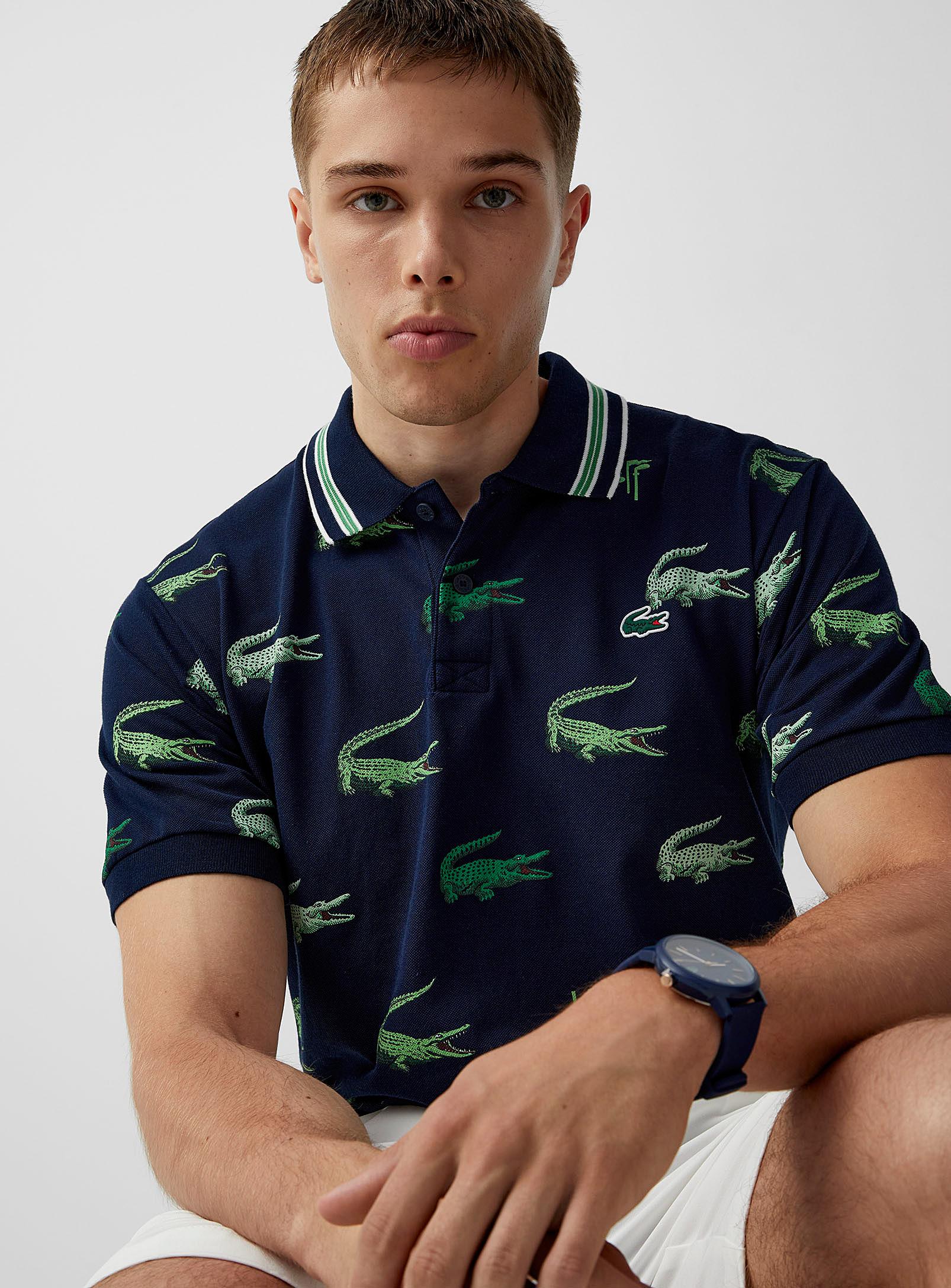 Lacoste Crocodile Piqué Golf Polo in Blue for Men | Lyst