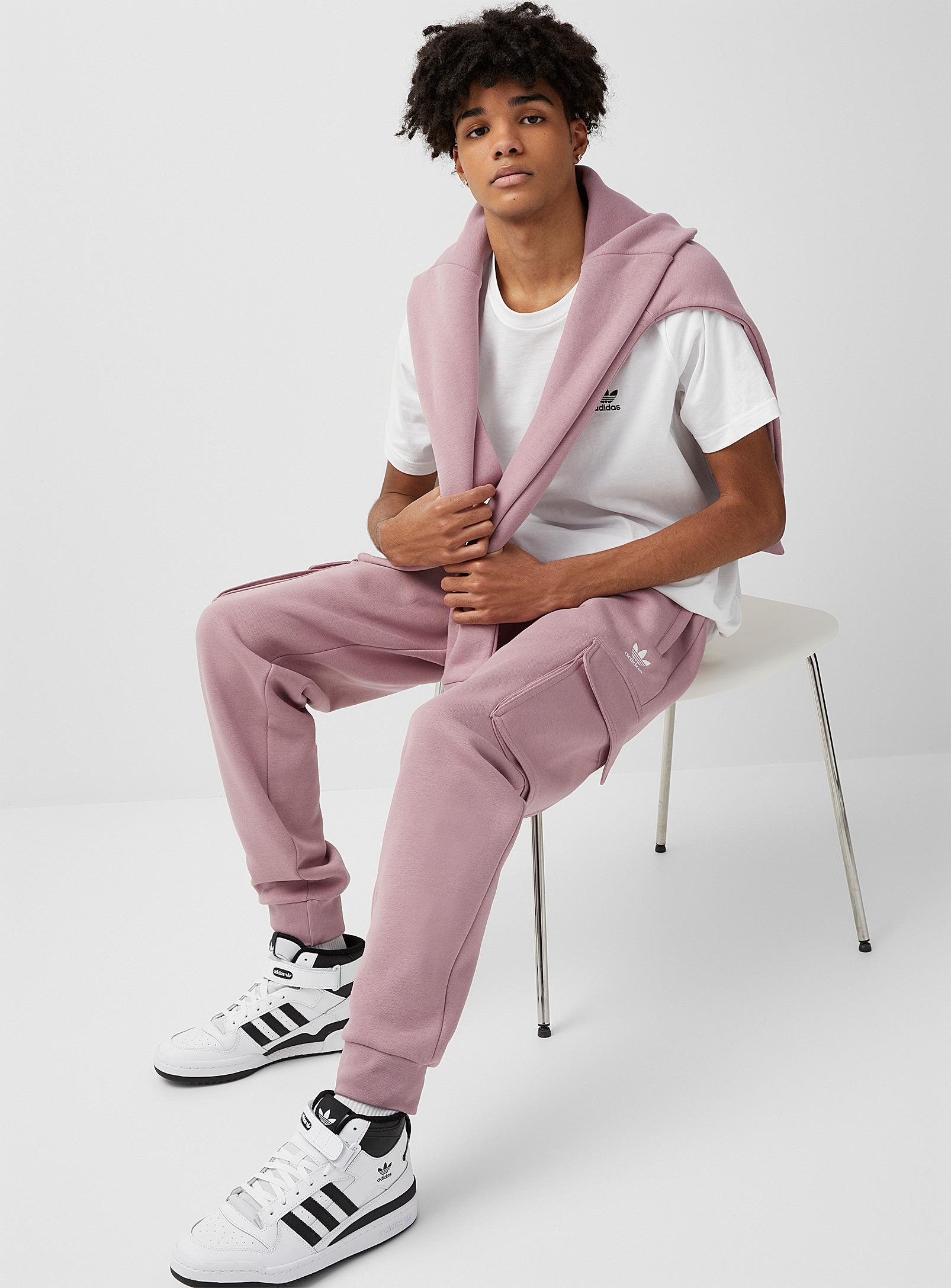 adidas Originals Fleece Cargo joggers Tapered Slim Fit in Pink for Men |  Lyst