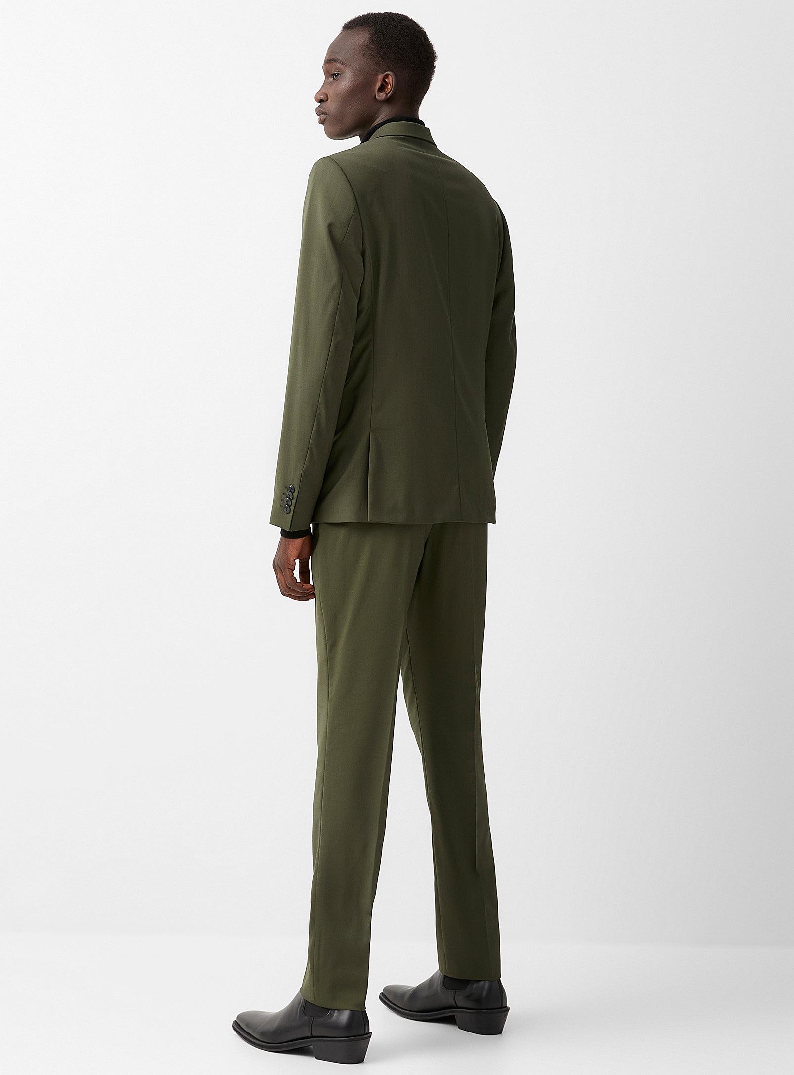 Green Marzotto wool suit Stockholm fit - Slim
