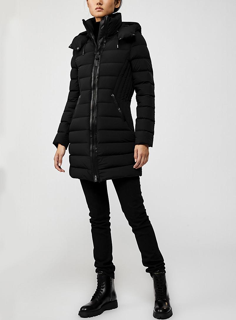 Mackage Farren Stretch Lightweight Down Coat With Removable Hood In