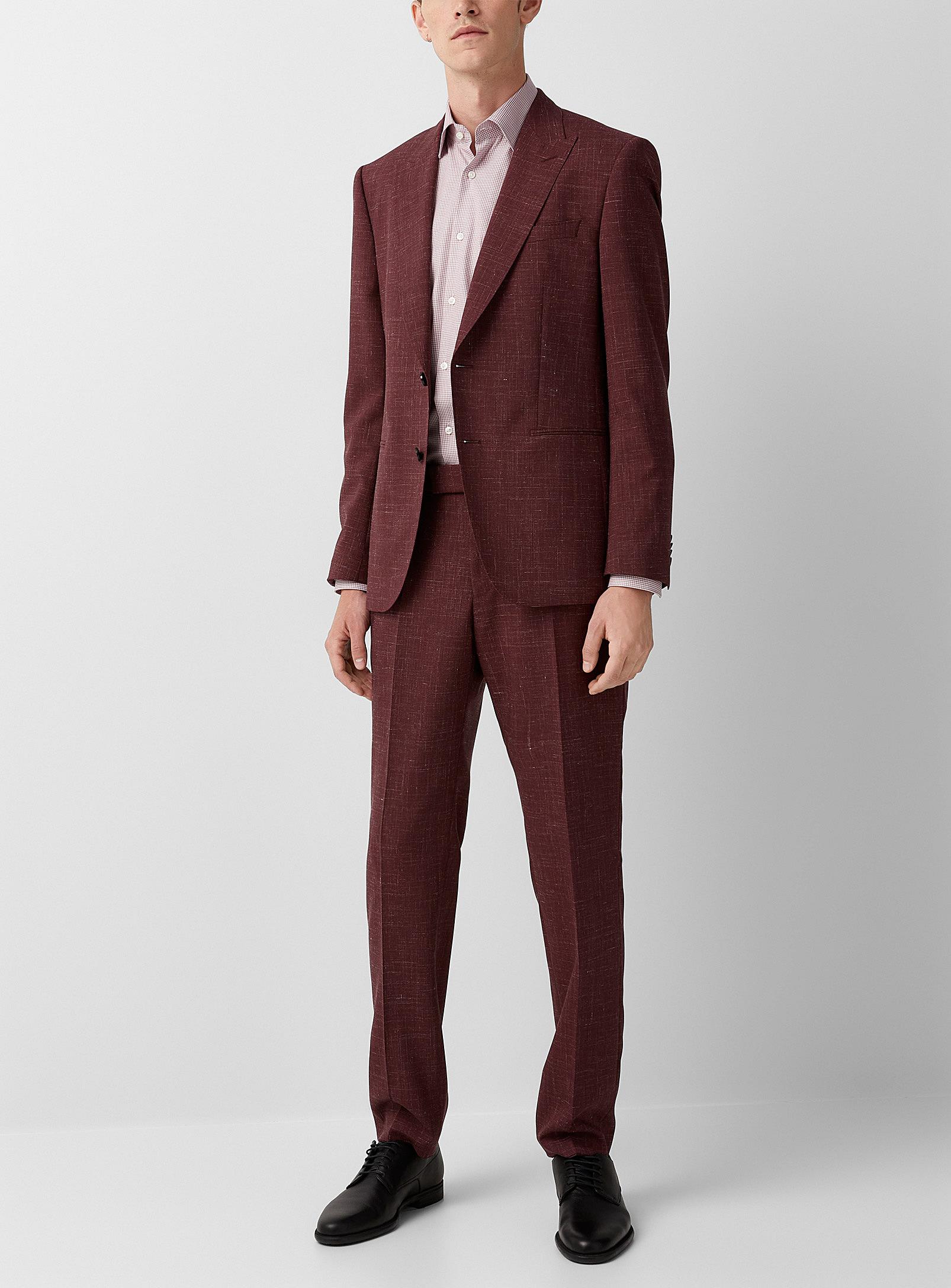 BOSS by HUGO BOSS Faded Etched Check Suit in Red for Men | Lyst