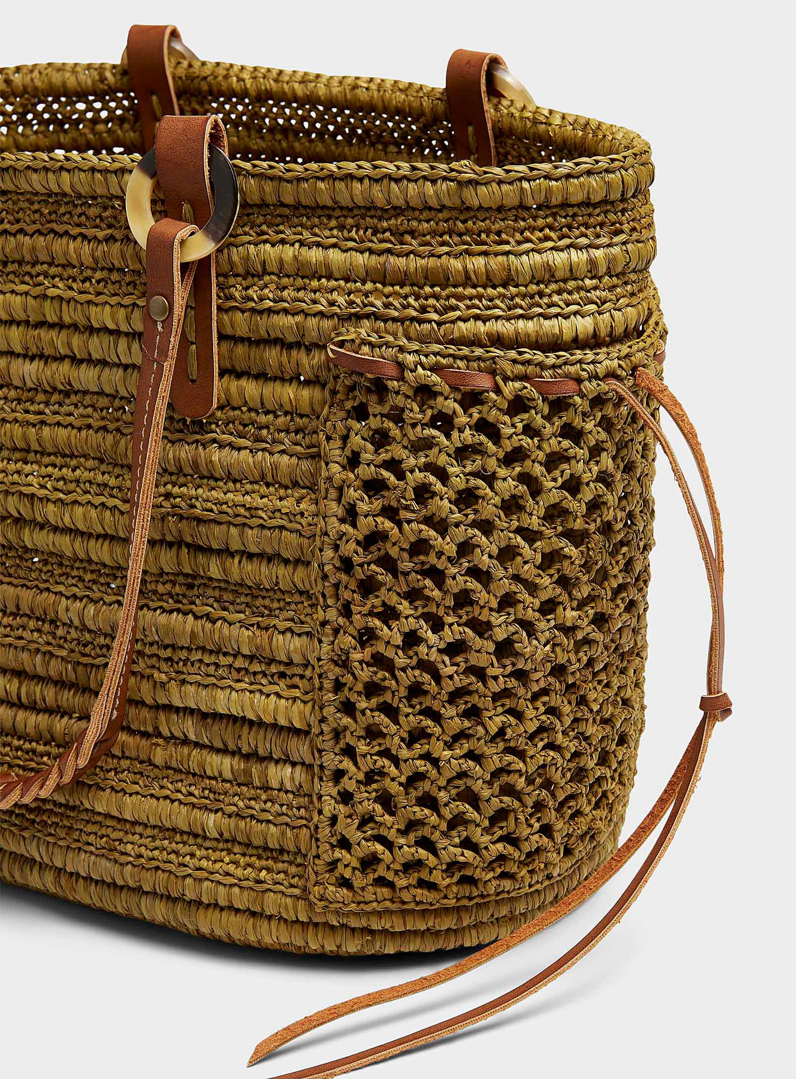 Sans Arcidet Paris Boris Crocheted Raffia Bag in Metallic | Lyst