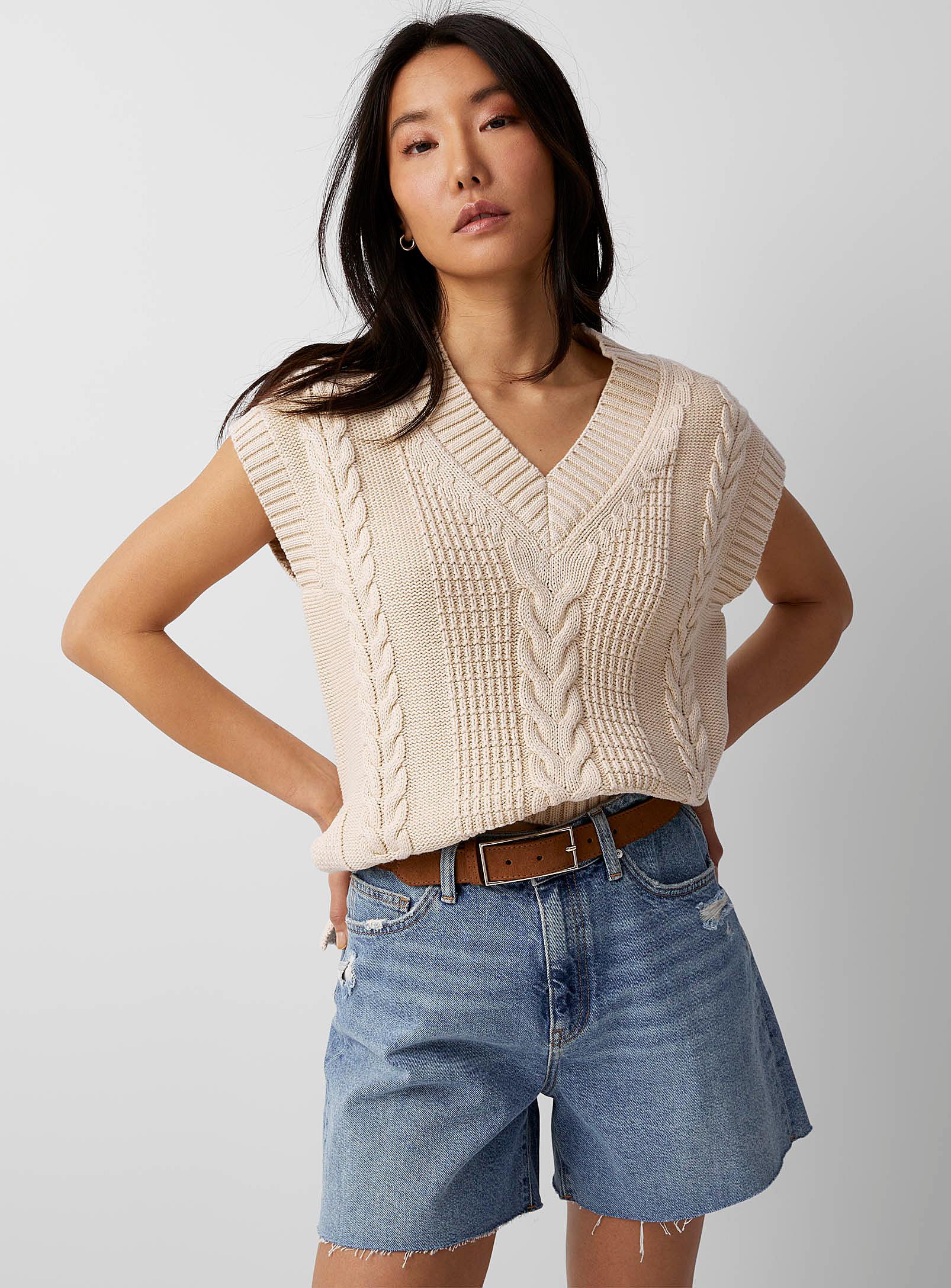 Part Two Nane Twisted Cable Sweater Vest in White | Lyst