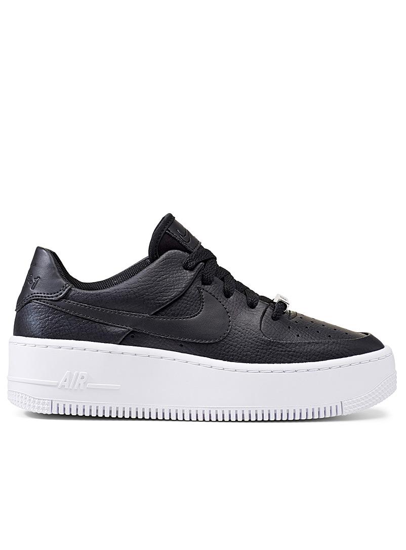 Nike Leather Air Force 1 Sage Low Basketball Shoes in Black | Lyst