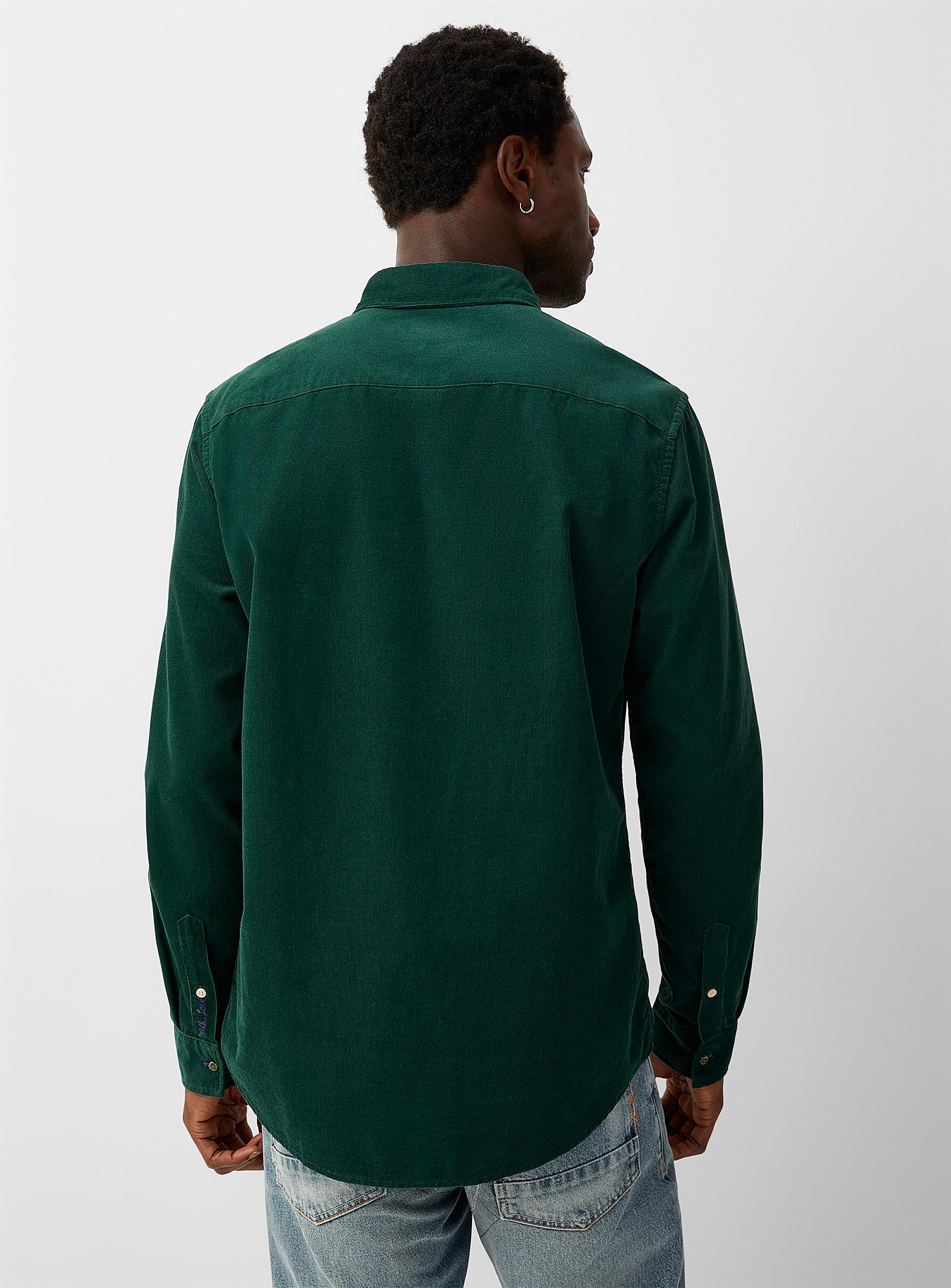 Scotch & Soda Micro Corduroy Shirt Slim Fit in Green for Men | Lyst