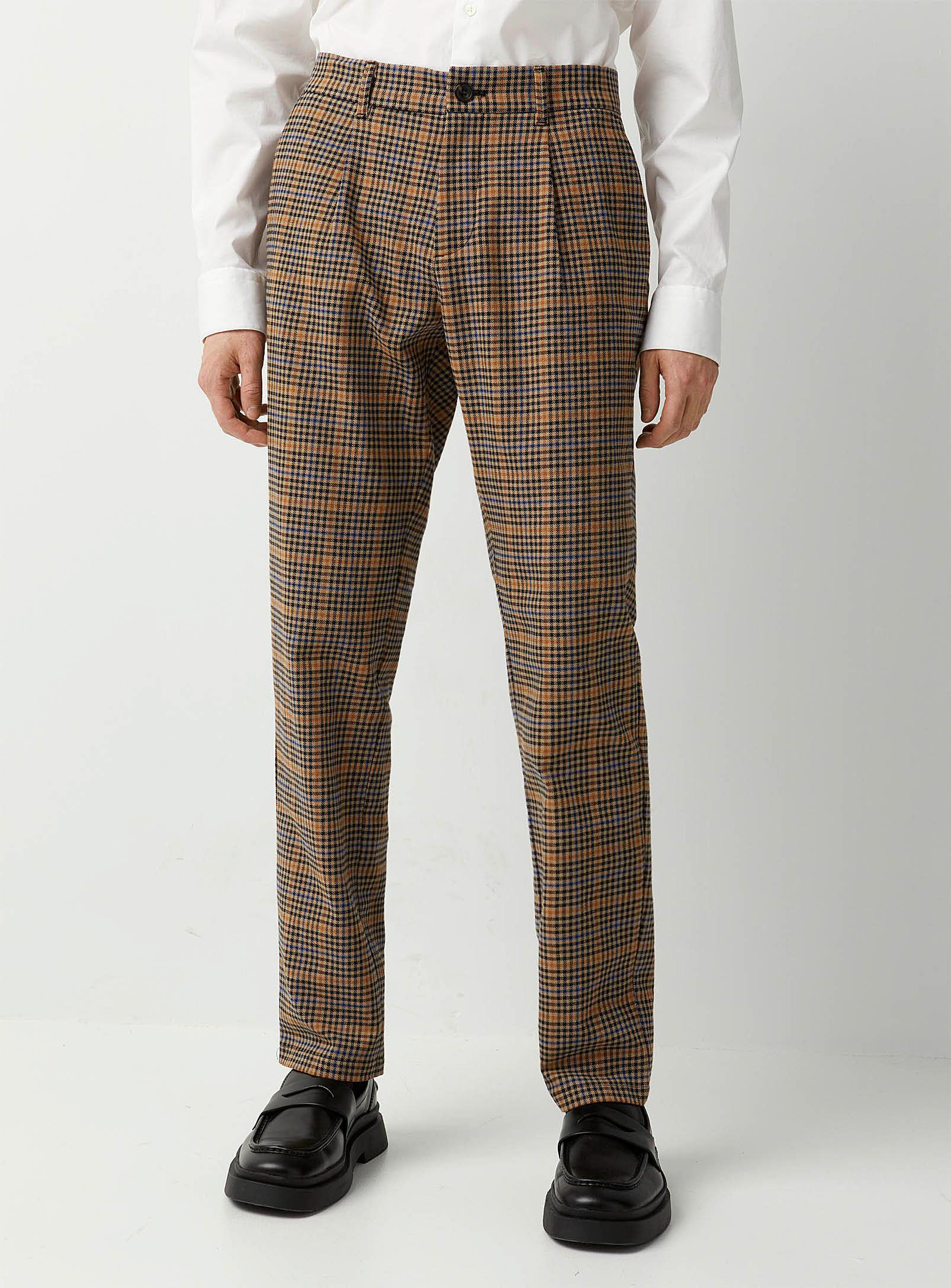 Sisley Heritage Check Tweed Pant Slim Fit in Brown for Men | Lyst