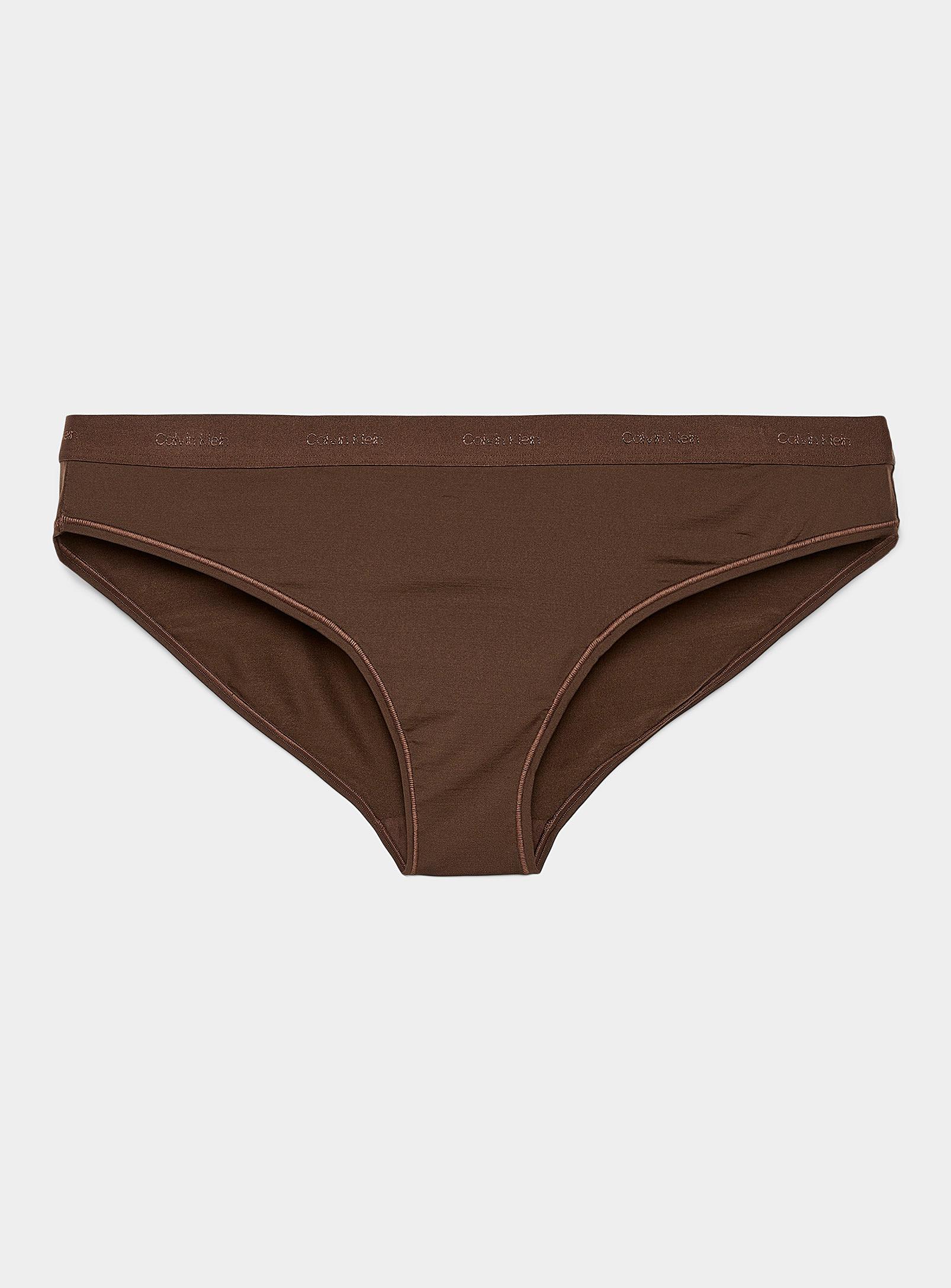 Calvin Klein Form To Body Bikini Panty Plus Size in Brown