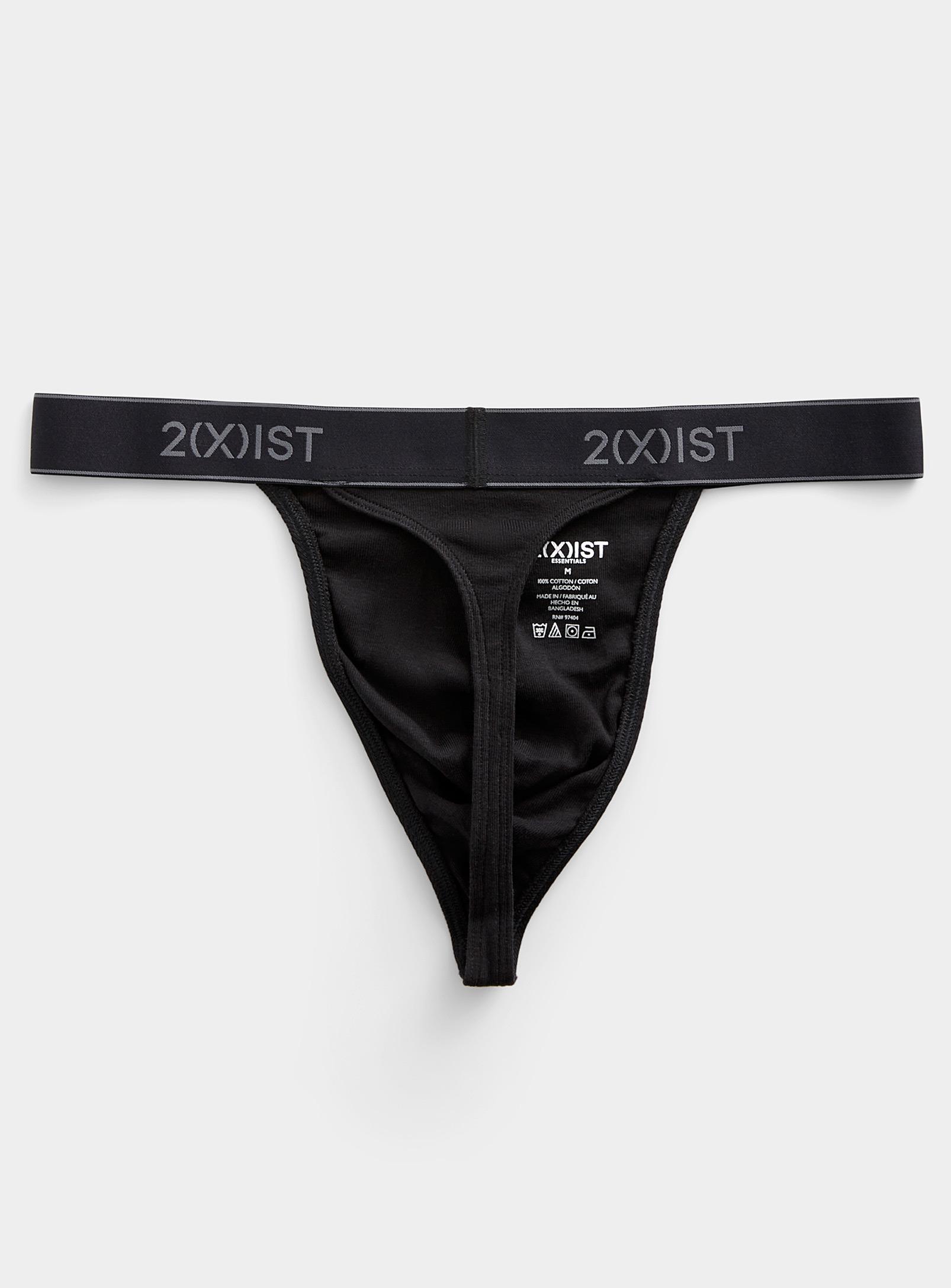 2xist Minimalist Cotton Thong in Black for Men