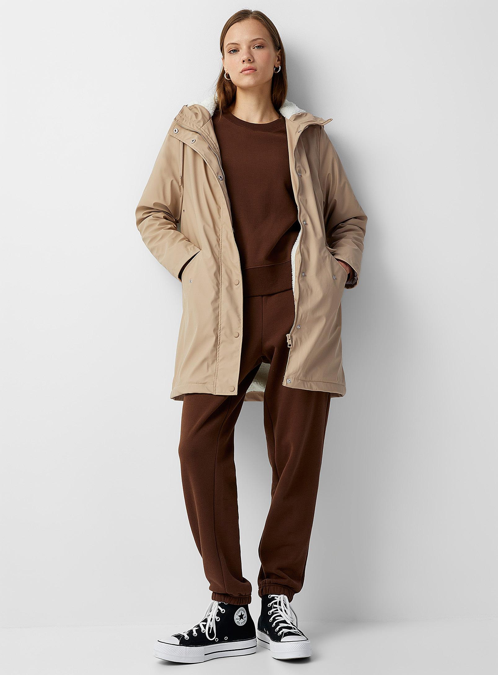 ONLY Sherpa Lining Raincoat in Natural | Lyst