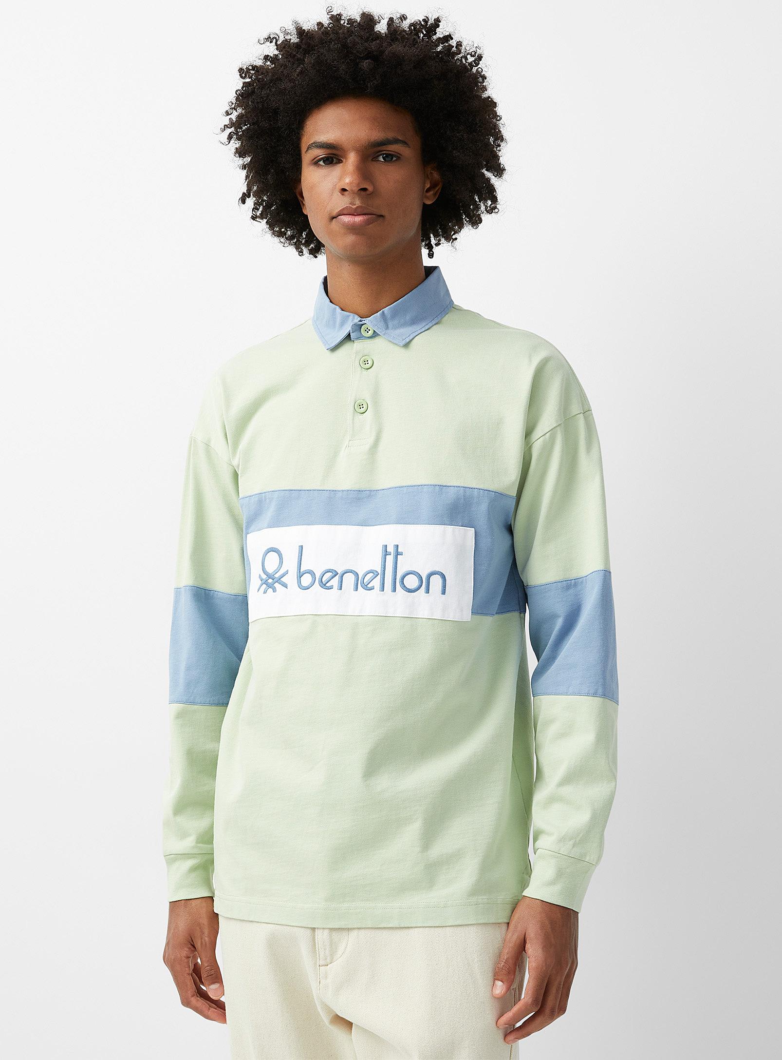 Benetton Pastel Rugby Polo in Green for Men | Lyst