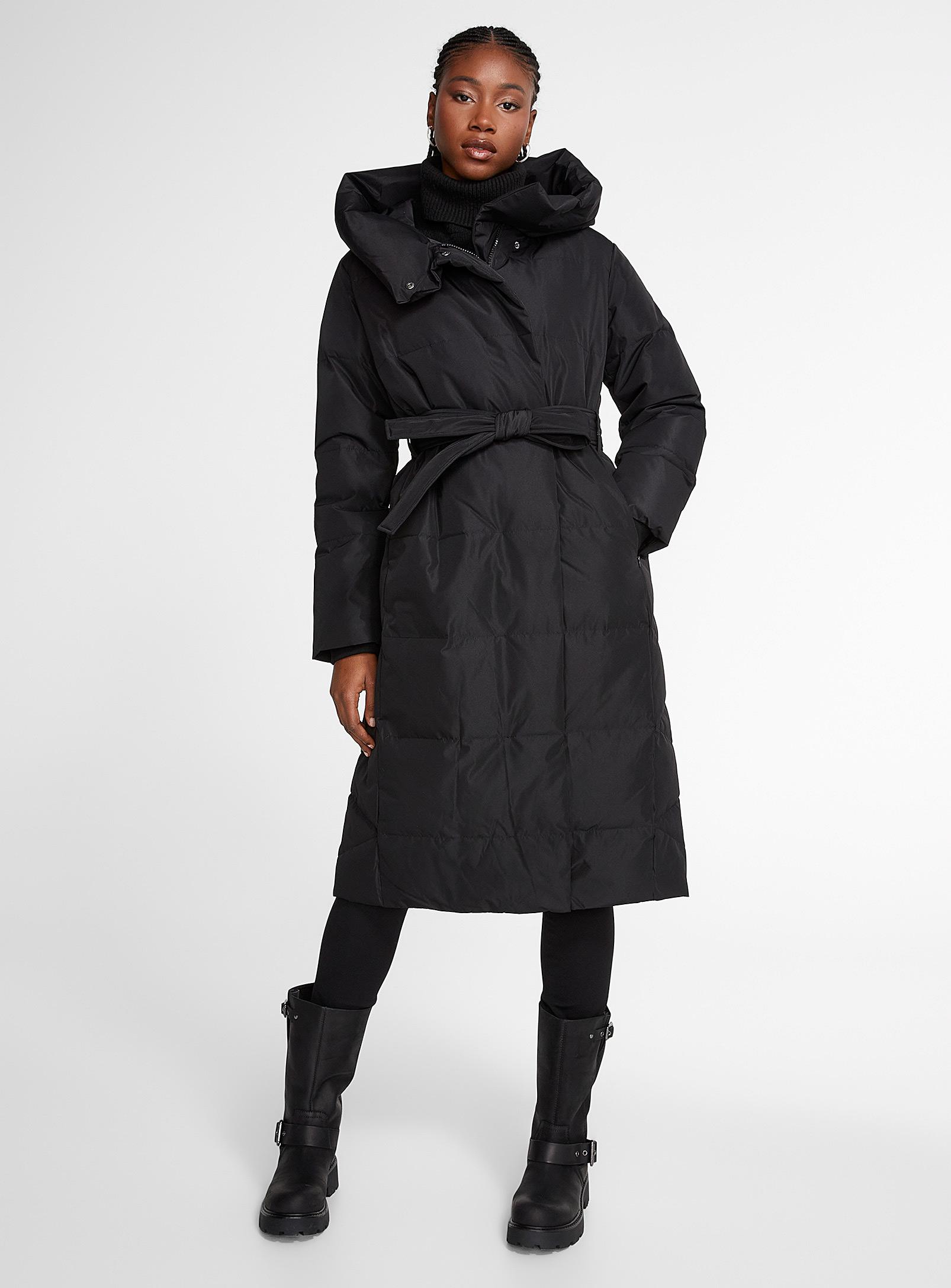 Vero Moda Hood Collar Belted Puffer Jacket in Black Lyst