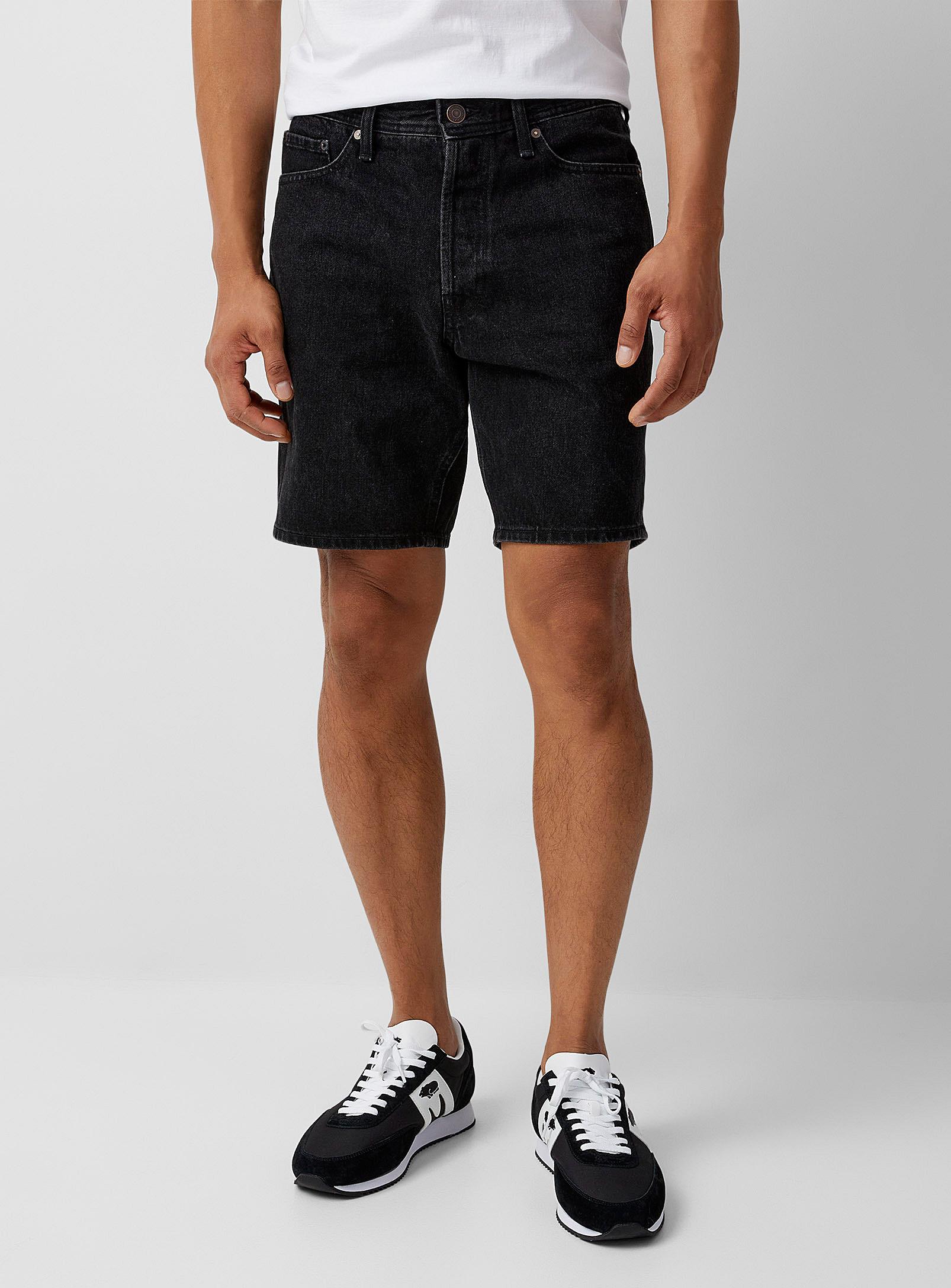 Jack & Jones Dark Black Jean Short for Men | Lyst