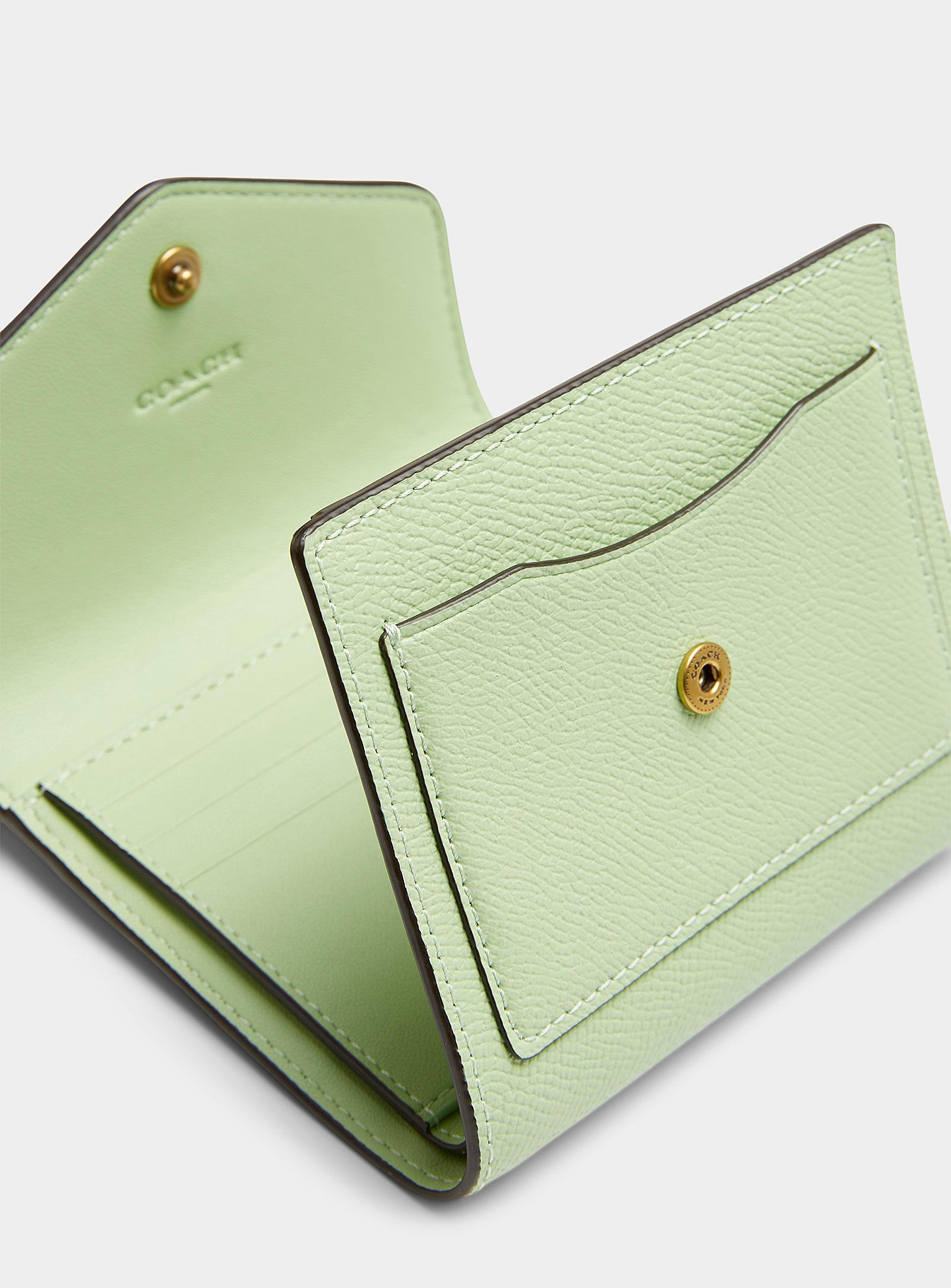 COACH Wyn Leather Mini Wallet in Lime Green (Green) | Lyst