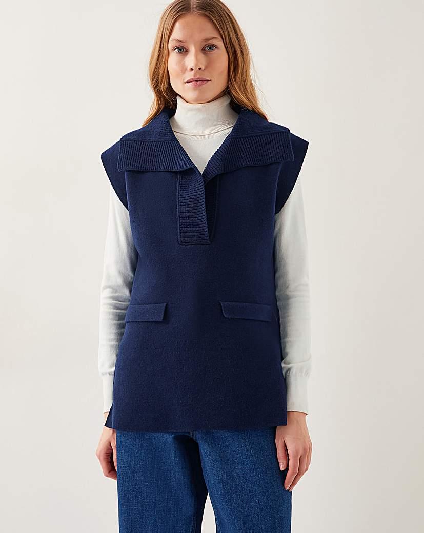 Monsoon Uma Knitted Utility Vest in Blue Lyst UK