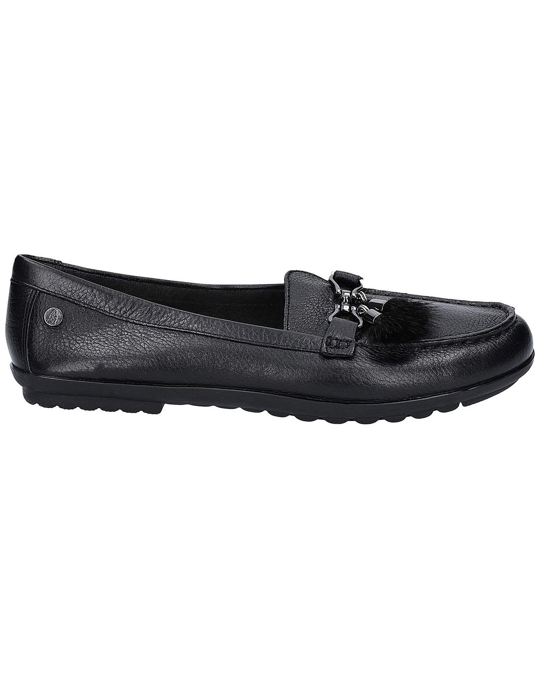 Hush Puppies NAVEEN ROBYN Ladies Women Leather Tassel Slip On Loafer Flats Black