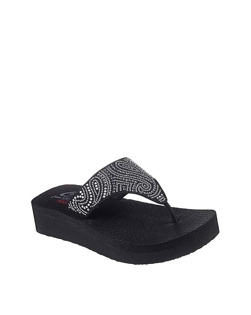 Skechers Vinyasa Toe Post Sandals in Black Lyst UK