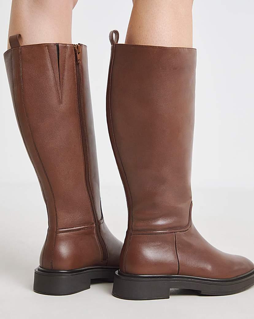 Simply Be Leather Knee High Riding Boots Wide C in Natural Lyst UK
