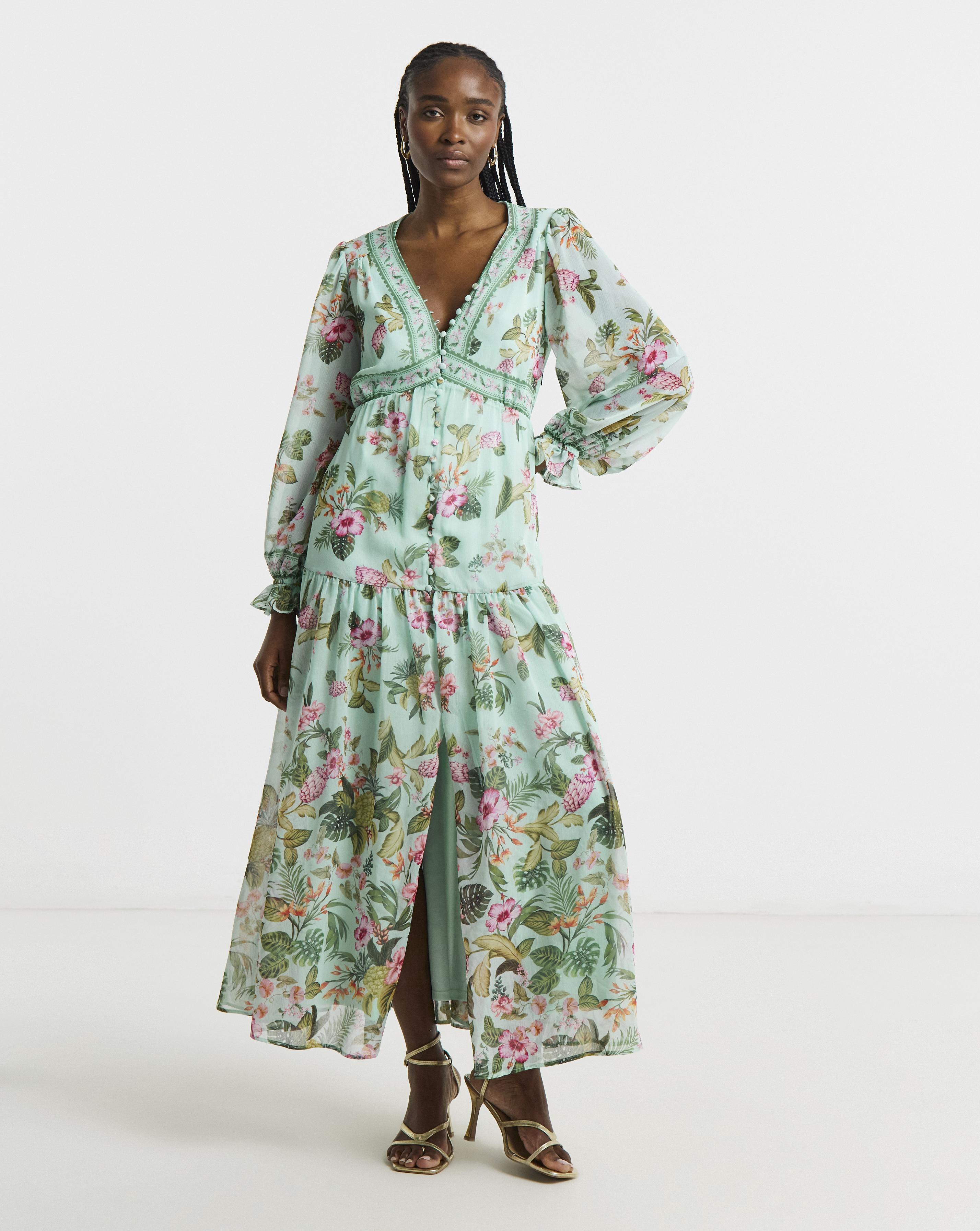 joanna hope green dress Joanna Hope Peacock Green Deco Beaded Midi Dress