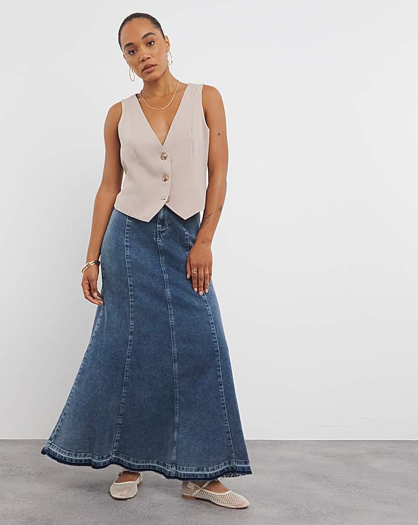 Denim Skirts Simply Be Maxi Skirts Simply Be Fit And Flare Denim