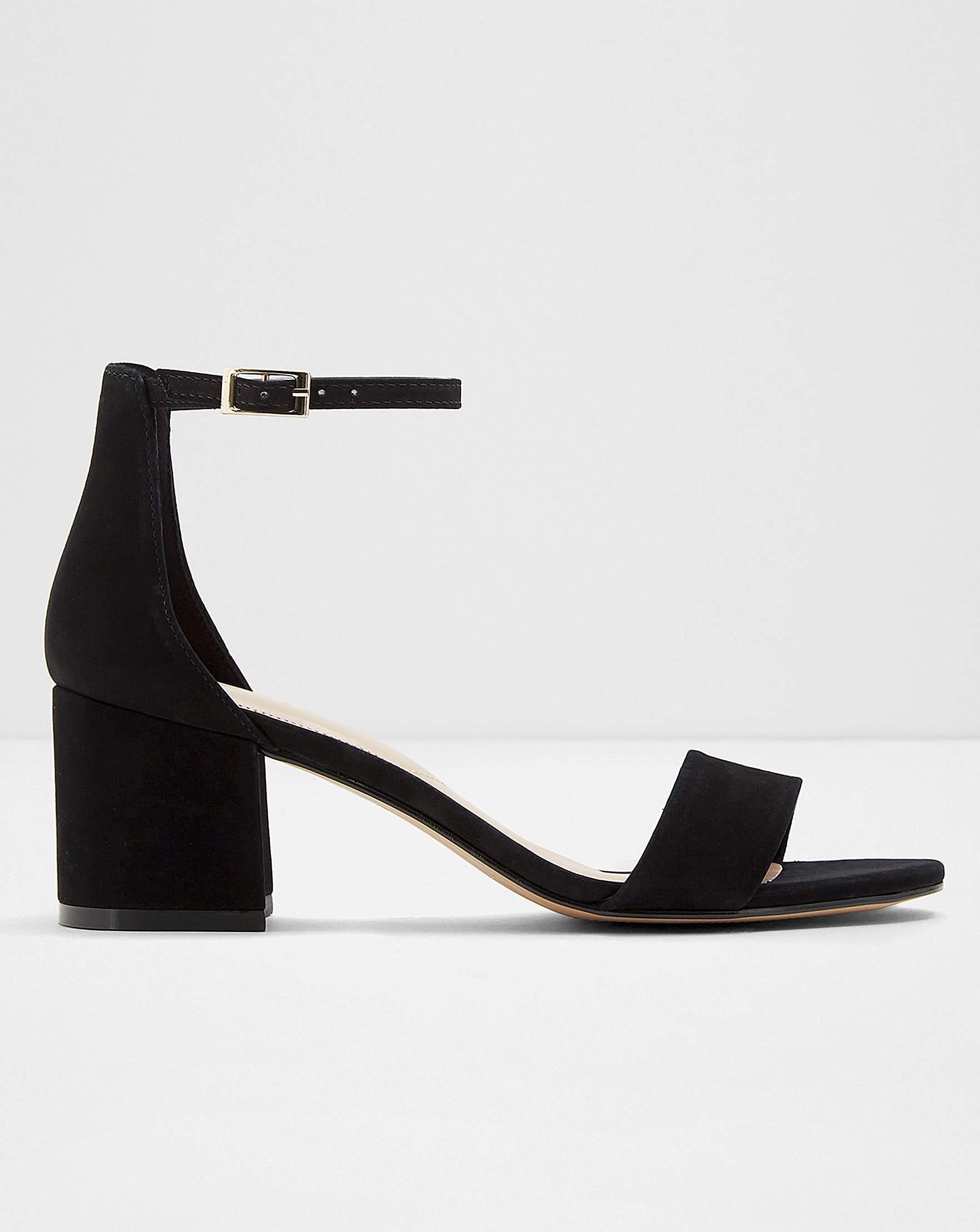 aldo black block heels