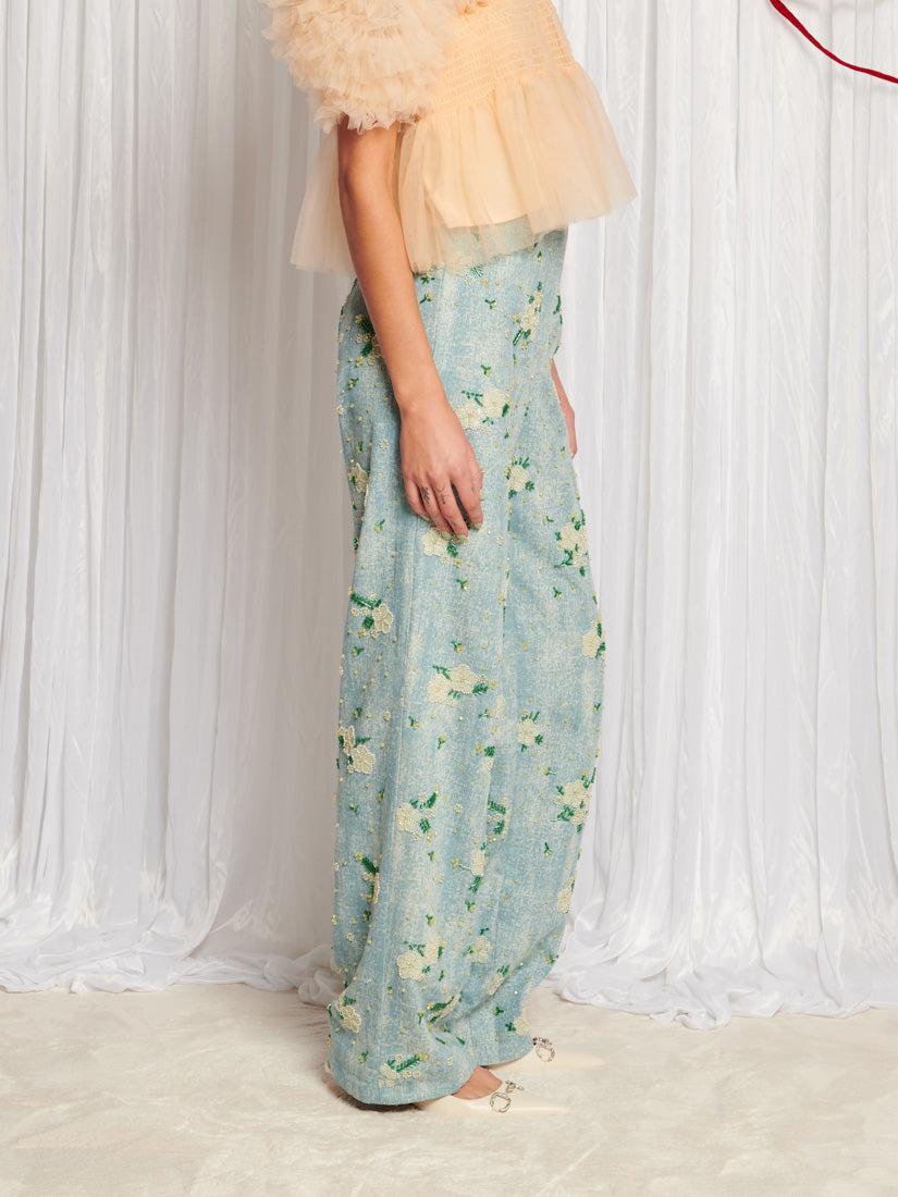Sister Jane Dream Harmony Bead Denim Trousers in Blue | Lyst