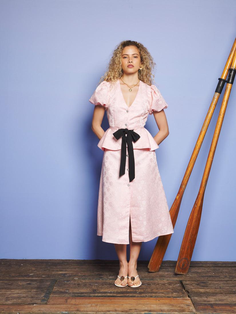 Sister Jane Hazel Jacquard Midi Dress in Blue | Lyst