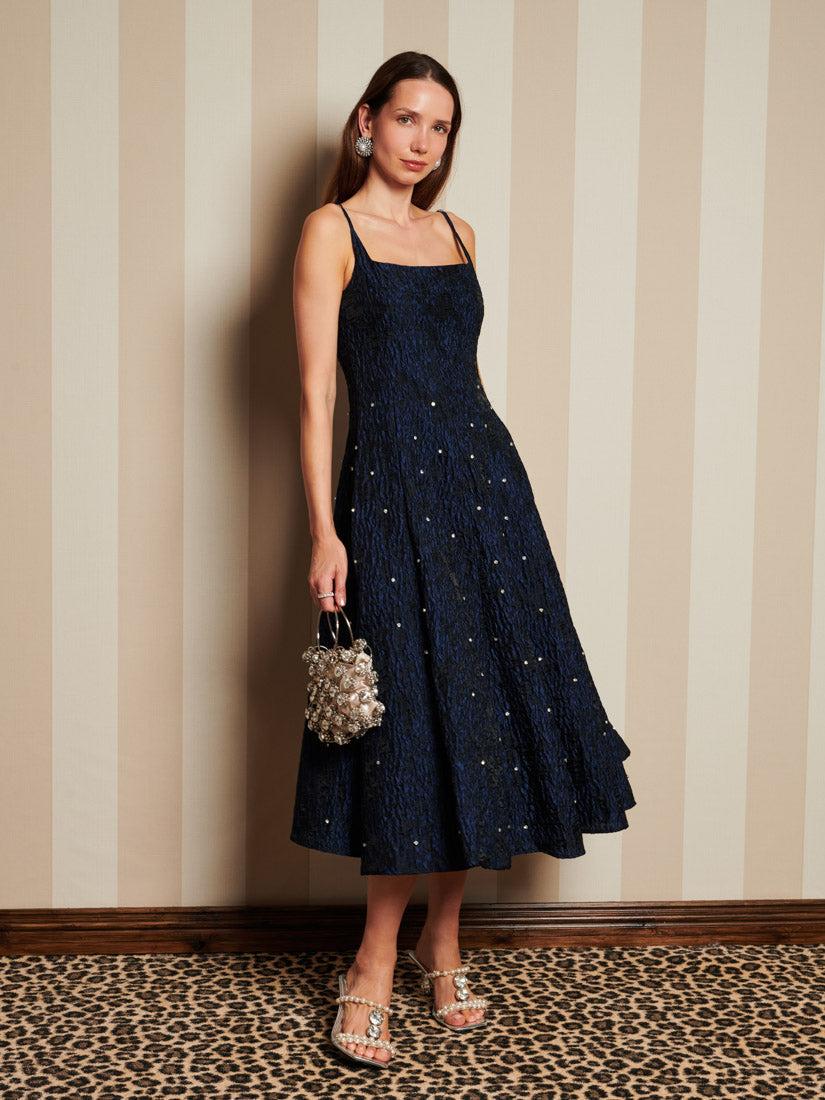 Sister Jane Dream Maison Gem Jacquard Midi Dress in Blue | Lyst