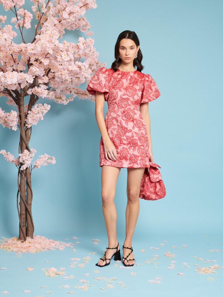 Sister Jane Grace Jacquard Mini Dress in Red | Lyst