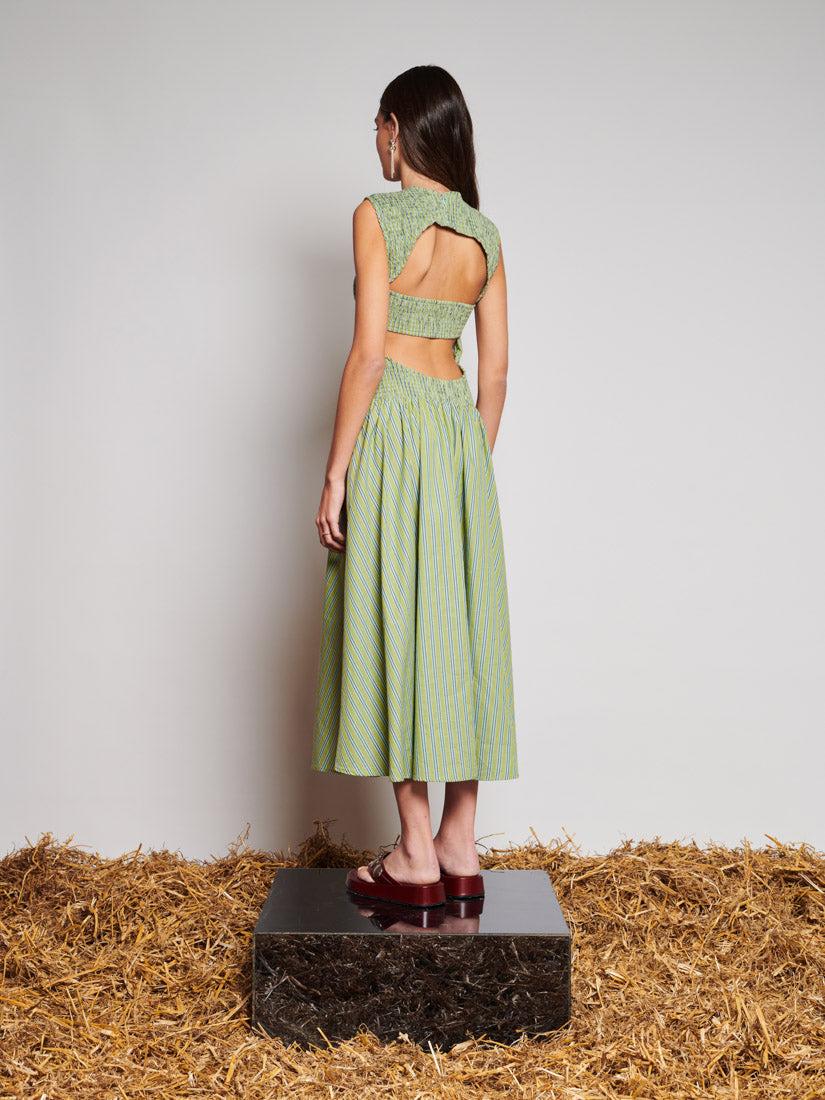 DREAM sister jane/GHOSPELL ワンピース Sister Jane Ghospell Josephine Stripe Midi Dress in Green | Lyst