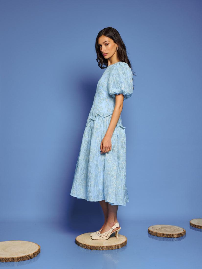 dusty blue mother of the bride dresses with sleeves SISTER JANE ELOISE COLOUR BLOCK MINI DRESS 225 main image 1