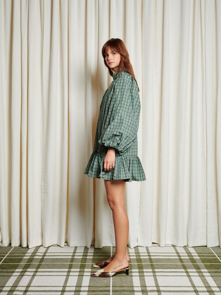Sister Jane Ghospell Adaira Check Mini Dress in Green | Lyst UK