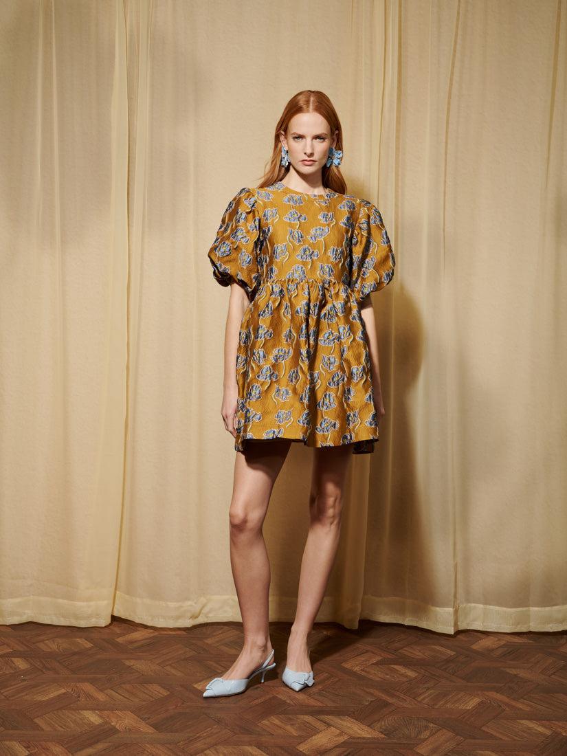 Sister Jane Dream Honey Jacquard Mini Dress in Natural | Lyst