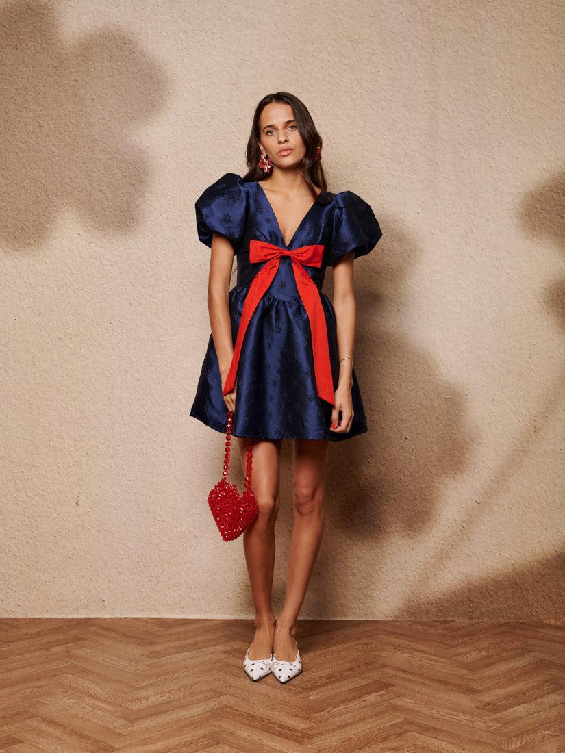 Sister Jane Memories Bow Mini Dress in Blue | Lyst