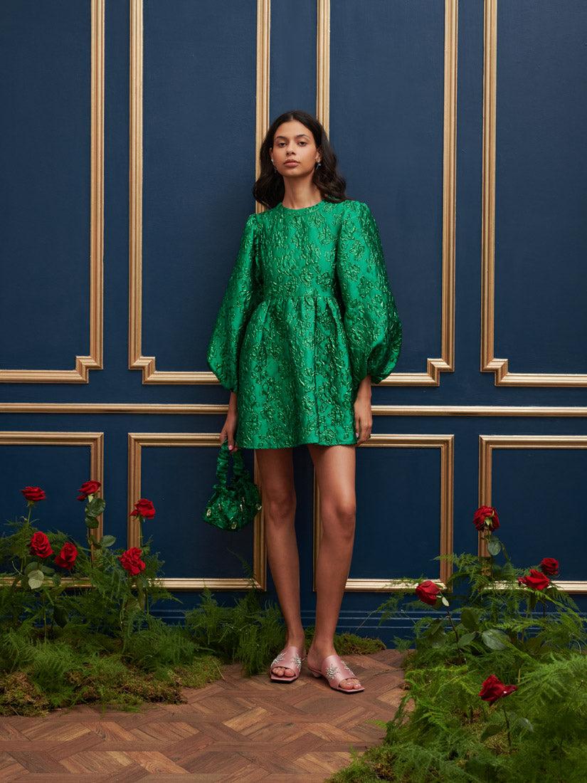 シスター ジェーン(sister jane) DREAM Mini Dress Dream Sister Jane Blooming jacquard mini dress in cornflower