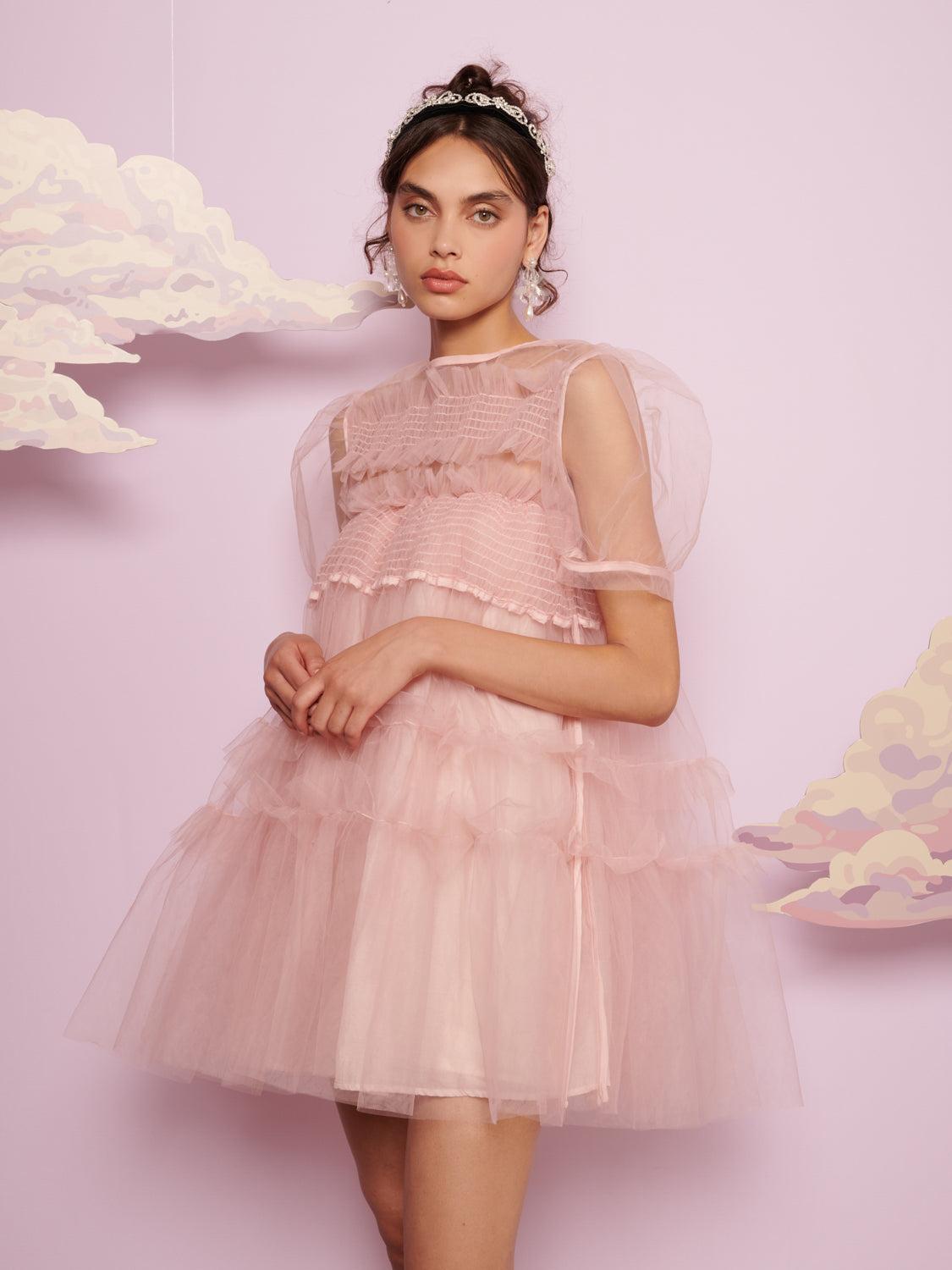Sister Jane Dream Pointe Tulle Shirring Dress in Pink | Lyst