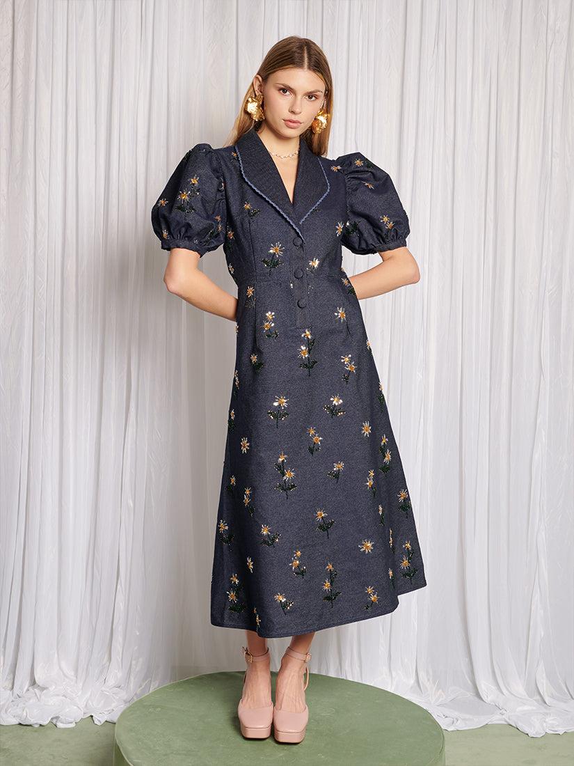 blue daisy dress Daisy Midi Dress 1X