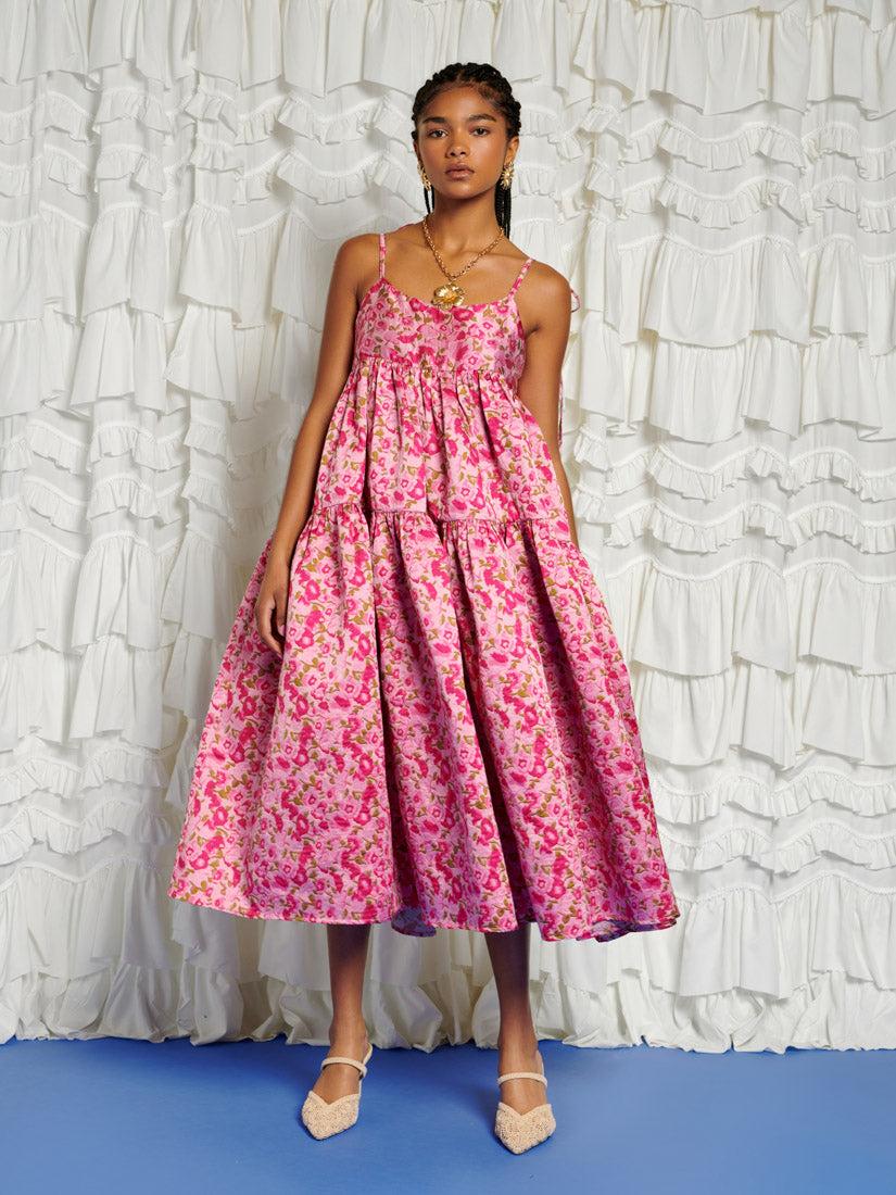 新品未使用タグ付きsister jane Gloss Jacquard Midi Sister Jane Dream Primavera Jacquard Midi Dress in Pink | Lyst UK