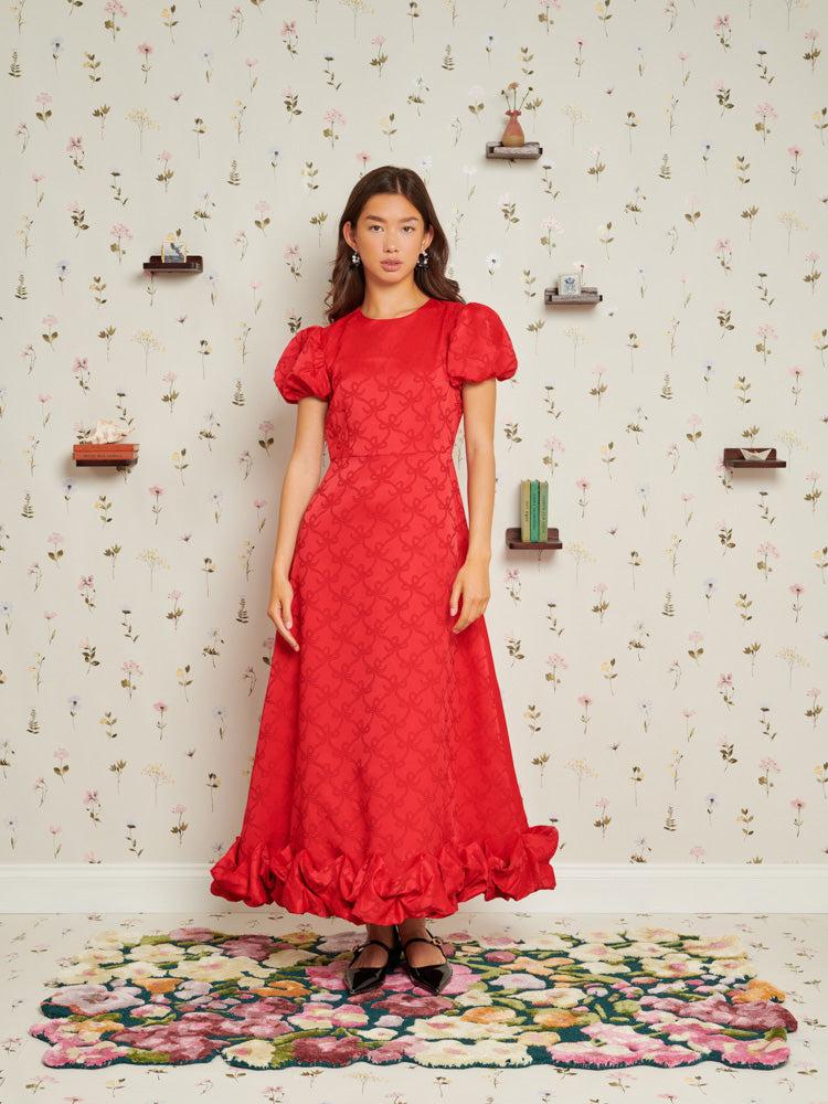【sister jane】Debut Bow Midi Dress レッド リボンタイ ドレス Sister Jane DEBUT BOW MIDI DRESS - Cocktail dress / Party