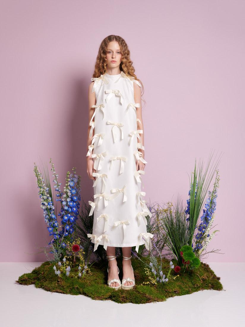【Sister Jane】drop Bow スノードロップ リボン ドレス Sister Jane Snowdrop Bow Midi Dress in Pink | Lyst