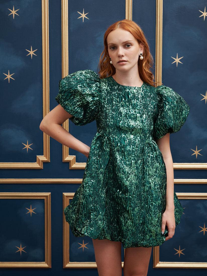Sister Jane Potion Jacquard Mini Dress in Green | Lyst