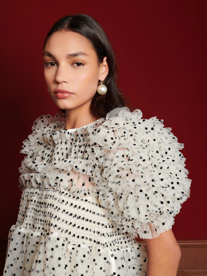 【英国発Sister Jane】Palace ruffled tulle top ラウンドネック SISTER JANE Palace ruffled tulle top | Harvey Nichols