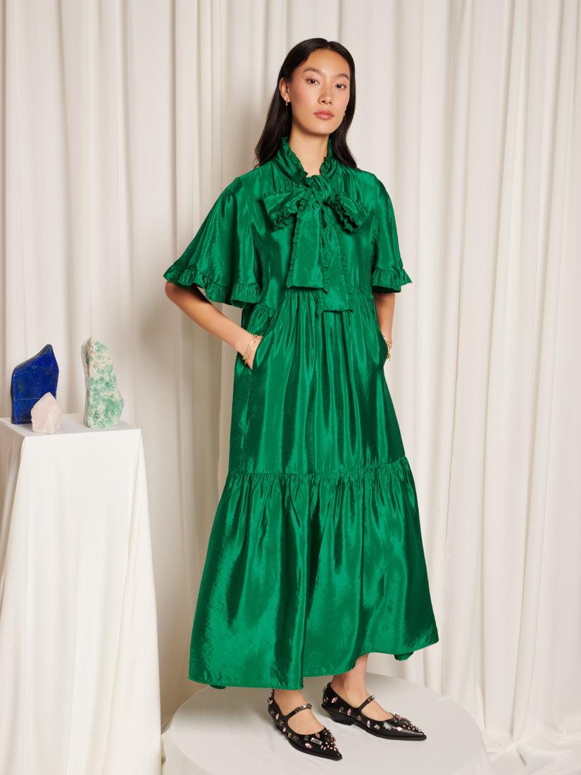 sachin and babi light blue dress Green Dress Long Sleeve Occasion Dresses Uk Sila Long Sleeve Embellished  Maxi Dress In Emerald Green main image 0
