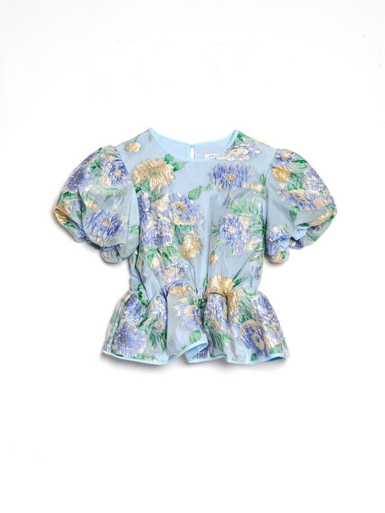 Sister Jane Dream Lilt Floral Jacquard Top in Blue | Lyst