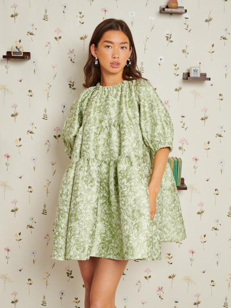 Sister Jane Thimble Jacquard Mini Dress in Green | Lyst